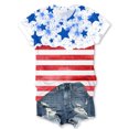 thumbnail image 2 of NIEWTR Plus Size American Flag Shirt Women 4th of July Tee Shirt USA Stars Stripes T-Shirt Patriotic Summer Tunic Tops(White,XL), 2 of 5