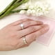 thumbnail image 4 of Anillos De Compromiso De Pareja De 4 Mm Para Mujeres Hombres Anillo De Acero Inoxidable Con Circón Diamantes De Imitación Para Boda 5040, 4 of 4