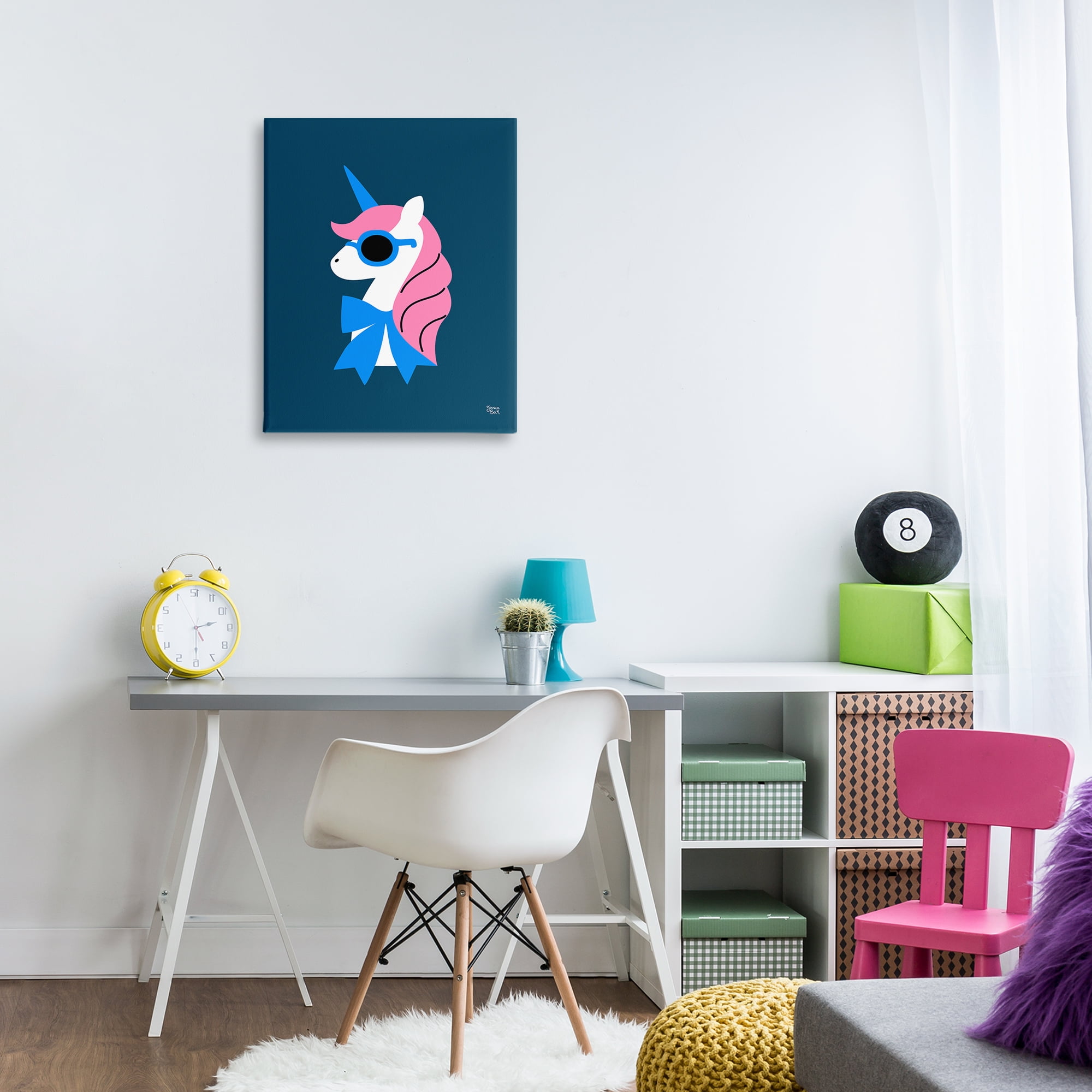 Stupell Industries Stylish Unicorn in Sunglasses Fantasy & Sci-Fi Painting Wrapped Canvas Art Print Wall Art, 24 x 30