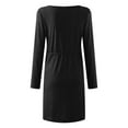 thumbnail image 7 of USSUMA Summer Dresses for Women 2025 Women'S Casual Dresses Long Sleeve V Neck Casual Solid Color Button Tie Loose Fit Maxi Dress Casual Skirt Loose Dress Business Up to 65% off Black Dress Size-L, 7 of 7