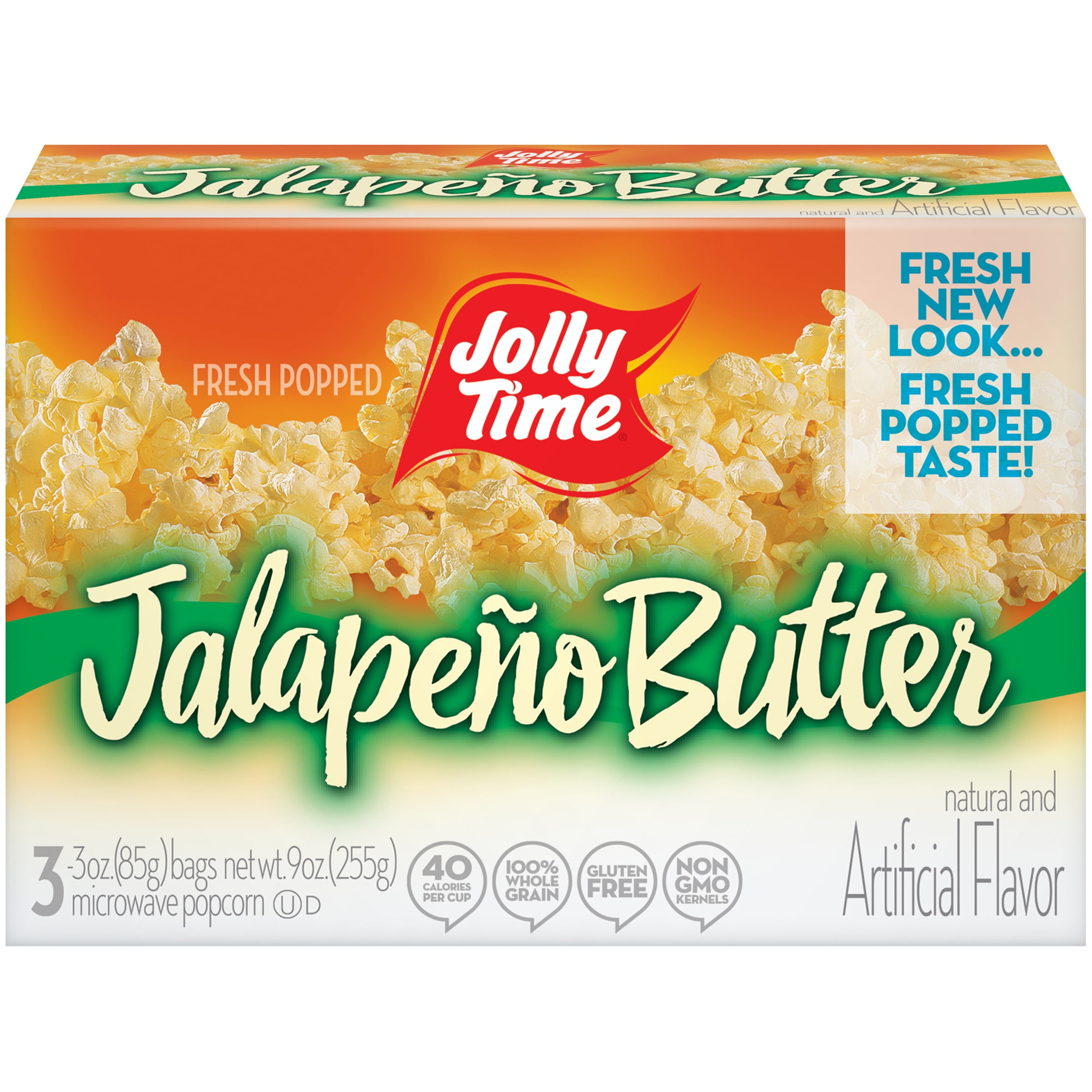Jolly Time Jalapeno Butter Microwave Popcorn Bags, 3 Oz., 3 Count
