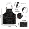 thumbnail image 3 of Math Equations Geometry Black Pattern Apron-Garden Aprons for Women with Pockets-Cotton Linen Waterproof Kitchen Cooking Gardening Aprons Adjustable for Kitchen,Cooking,BBQ and Salon 33x27 Inch, 3 of 7