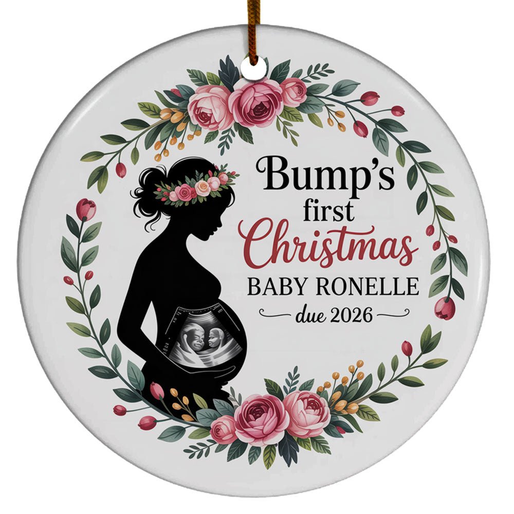 Photo Baby Sonogram Christmas Ornament 2025, Photo Bump First Christmas & Mommy Ornament Gift, Custom Name Text Picture Year Expecting Baby Christmas Ornaments