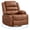 brown, variant on BouPower 360 Degree Swivel Rocker Recliner Chair, 3 Position Manual Glider Chair with Side Pockets and Cup Holders, Linen Upholstered Rocking Chair for Nursery Living Room Office