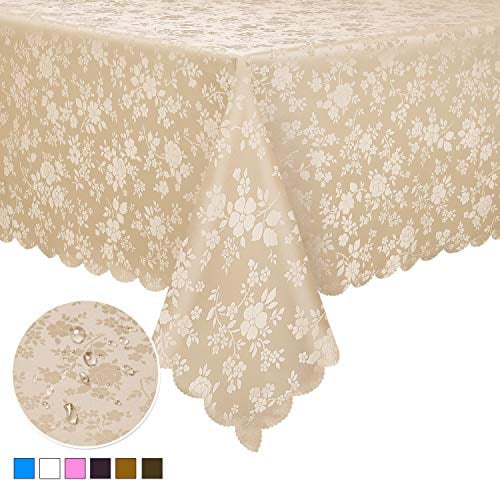 Locika Washable Vinyl Tablecloth Rectangle Heavy Duty Plastic
