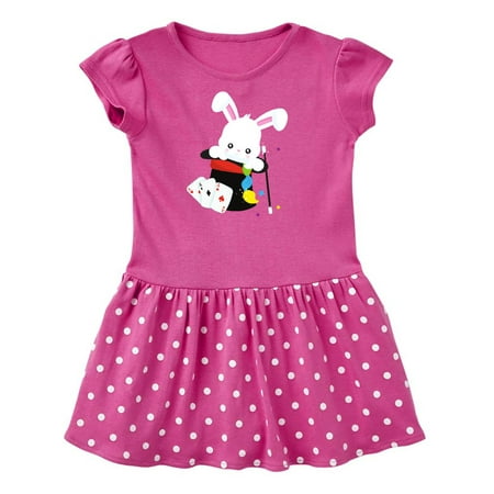 

Inktastic White Bunny Coming Out Of A Hat Magic Trick Gift Toddler Girl Dress