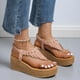 thumbnail image 1 of Novedad de verano, sandalias con plataforma de tacón de cuña Retro Boca de pescado, zapatos romanos para mujer Wmkox8yii sa5067, 1 of 8