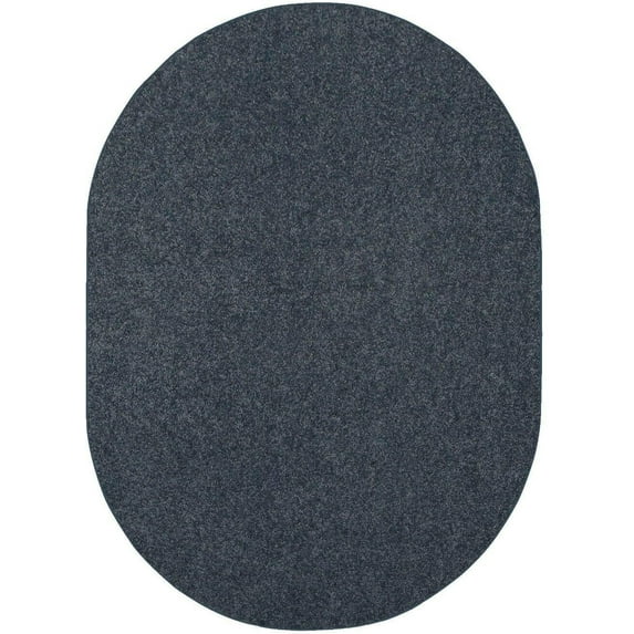 Furnish my Place Modern Plush Solid Color Rug - Petrol Blue, 9' x 12' Oval, Pet and Kids Friendly Rug. Made in USA, Oval, Area Rugs Great for Kids, Pets, Event, Wedding