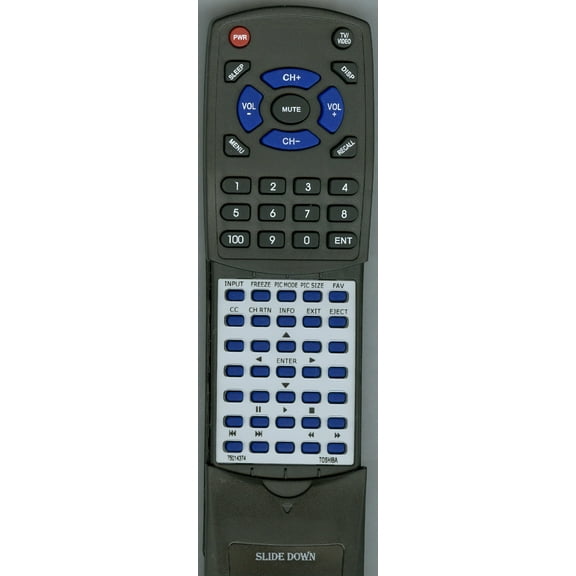 Replacement Remote for TOSHIBA 58L1350UC, 75014374, 75028874, RT75014374, CT90325, 22C10U, 26C100U, 55SL412U, 50M2U, 24SL410U, 32C120U, 19AV600U, 19C
