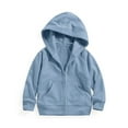 thumbnail image 7 of Ulanda Girls Zip Up Hoodies Teen Fleece Full-Zip Sweatshirts Jacket Casual Fall Hoodie with Pocket (Blue, 13-14 Years), 7 of 7