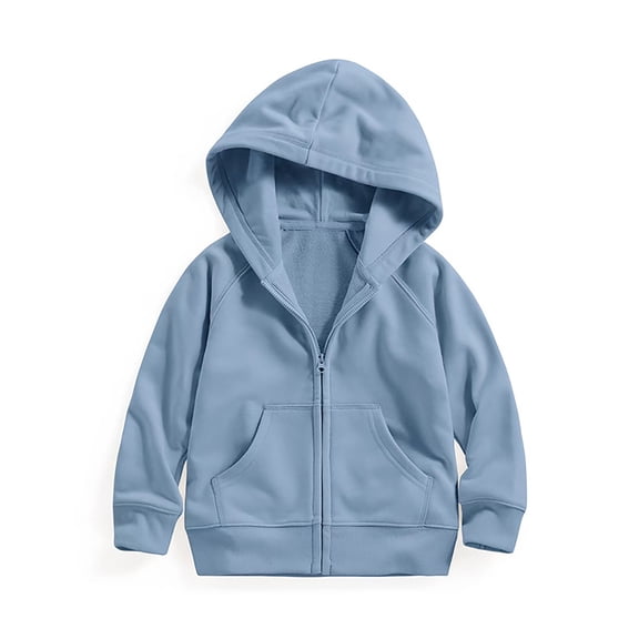 WXFAZCVU Girls Full Zip Hoodie Long Sleeve Sweatshirt Coats Casual Jackets with Pockets Size 18-24 Months