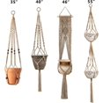 thumbnail image 4 of Colgador De Plantas Maceta Colgante Para Interiores Y Exteriores Cesta Cuerda De Yute 4 Piezas,11 Feliz Sencillez, 4 of 5