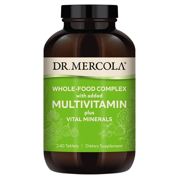 Dr. Mercola Whole-Food Complex with Added Multivitamin Plus Vital Minerals, 30 Servings (240 Tablets), Dietary Supplement, Supports Overall Health