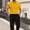 Yellow, variant on Boyscolos Men's Solid Color Turndown Collar Button Pullover Short Sleeve Knit Sweater, Breathable Casual Tops Yellow L