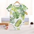 thumbnail image 6 of Palm Tree Leaves Lemons Watercolor Pure Cotton Bodysuit Short Sleeve Pajamas One-Piece Romper Unisex 6M, 6 of 6