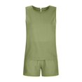 thumbnail image 3 of Birdeem Mode Femme Col Rond Blouse Sans Manches Ample Coton Lin Poches Pantalons Ensembles Chemises, 3 of 12