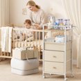 thumbnail image 5 of Baby Diaper Caddy Organizer Cart with Drawers - 3In1 Rolling Storage Cart with Wheels, Removable Diaper Caddy, Detachable Dividers - for Crib, Bedroom, Art & Craft Organizer (Off White), 5 of 8