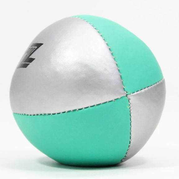 Zeekio Nova Juggling Ball - Stretch Bean Bag 4 Panel 120g Ball - Single Ball (Teal/Silver)