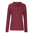 thumbnail image 4 of yoeyez Tunique en Tricot pour Femmes, Chandails à Manches Torsadées Patchwork, Col Ras du Cou Raglan, Chemises à Manches Longues, Hauts de Mode d'Automne 2024, Bordeaux L, 4 of 6