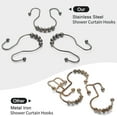 thumbnail image 2 of Ganchos de bronce para cortina de ducha, 12 unidades - Ganchos de baño de acero inoxidable, resistentes a la corrosión, anillos deslizantes anticaídas para barras de cortina de ducha,, 2 of 7