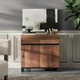 thumbnail image 2 of WAMPAT Storage Cabinet, Modern Sideboard with Adjustable Shelf and Metal Base, Coffee Bar Cabinet for Living Room, Dining Room, Brown, 2 of 6