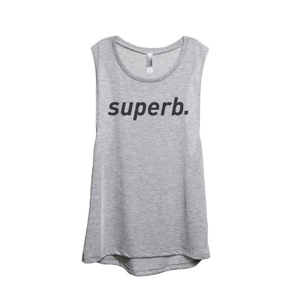 Thread Tank Superb Women's Sleeveless Muscle Tank Top Sport Grey Small