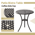 thumbnail image 6 of Withniture 3 Piece Cast Aluminum Patio Bistro Set, Bronze Outdoor Table and Chairs with Umbrella Hole, All Weather Rustproof Furniture for Balcony, Garden, Deck, Porch, 6 of 7
