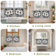 thumbnail image 6 of Black White Spring Floral Tier Curtains, Summer Botanical Modern Light Filtering Kitchen Curtains, 2Pcs Rod Pocket Half Window Treatments Panels for Sink Cafe Cabinet Camper 27.5x36 Inches, 6 of 9