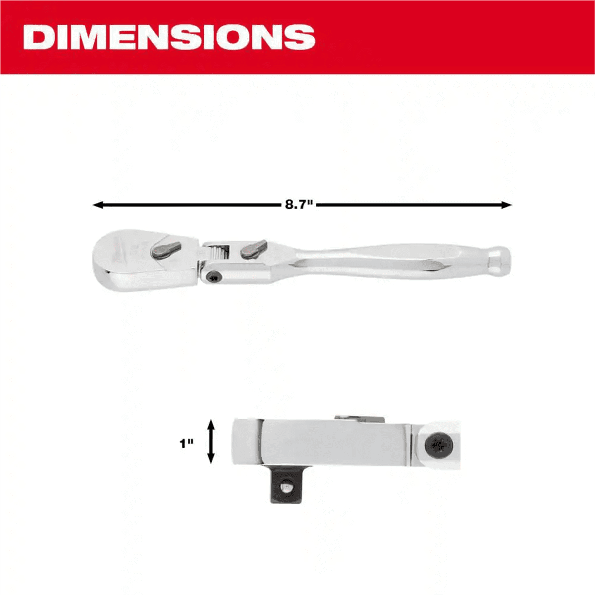 Milwaukee Tool 3/8" Drive 9" Flex Head Ratchet