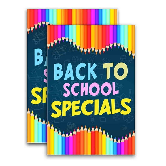 Back to School Specials (24" X 36") Vinyl Decal Only (Pack of 2) |Sign|Sticker|Poster