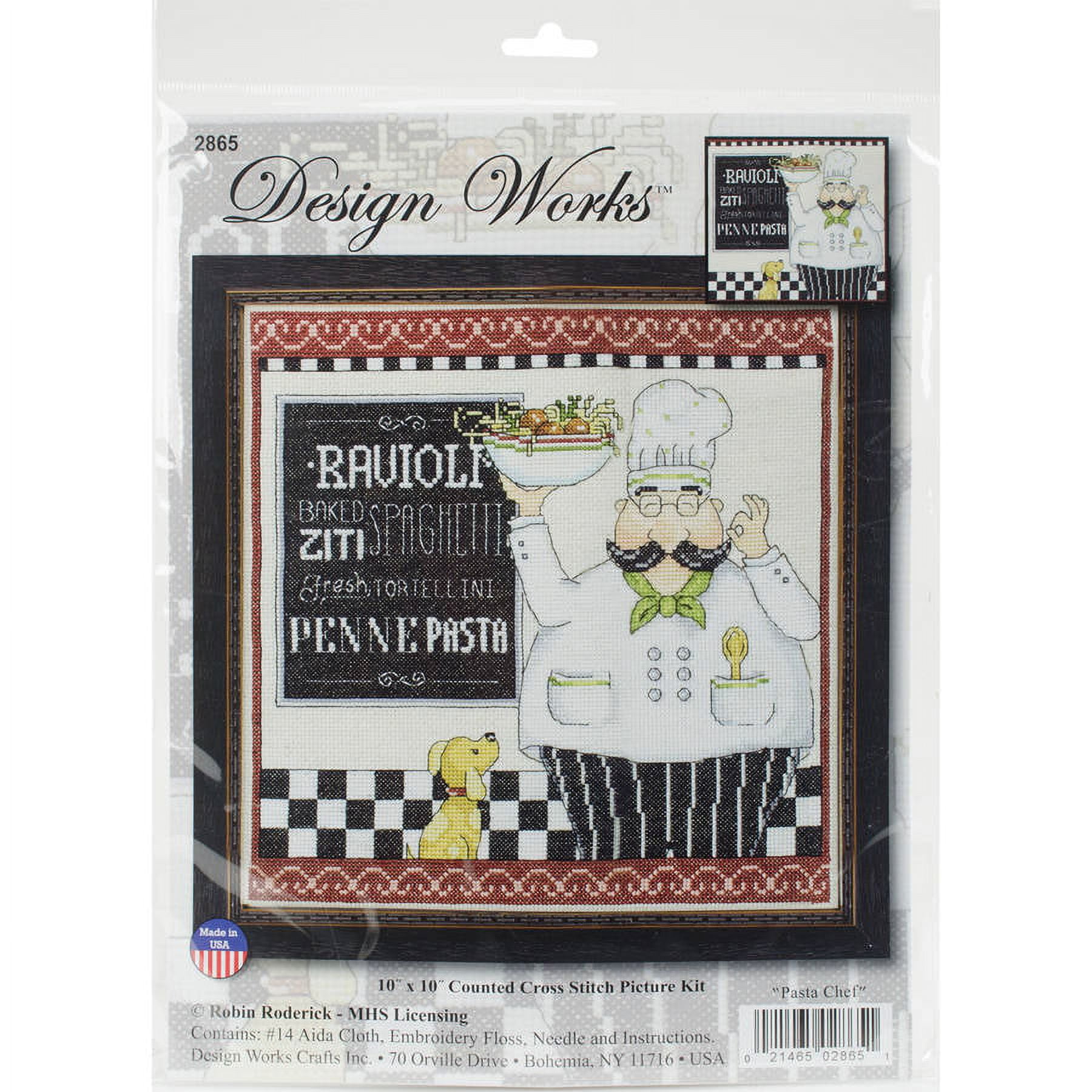 10X10 14 Count - Pasta Chef Counted Cross Stitch Kit 