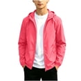 thumbnail image 2 of Trikvn Boys Lightweight Windbreaker Zip Up Jacket Hooded Water Repellent Activewear Long Sleeve Athletic Outerwear with Pockets for Running Hiking Golf Outdoor, 2 of 8