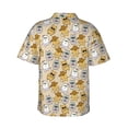 thumbnail image 4 of Xecao Music Dancing Cat print Hawaiian shirt - a stylish short-sleeve button-down for men, perfect for casual beach and tropical outings., 4 of 9
