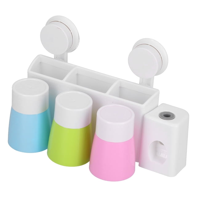 Toothbrush Holder Set Wall Mounted Family Multifunctional Toothbrush Organizer with Suction Cup
