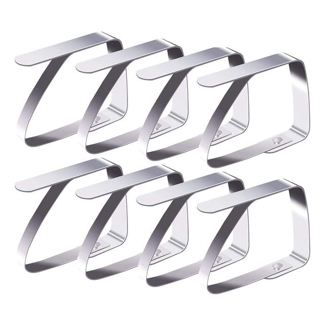 8 piezas Clips para manteles Acero inoxidable, Abrazaderas para manteles Abrazaderas para cubiertas de mesa Clips para manteles Clips para manteles - Plateado Xemadio 2034222