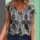 thumbnail image 2 of Camisetas con estampado floral con cuello en V para mujer Blusas femeninas cómodas a la moda Tops OAVQHLG3B Store  lin121212, 2 of 4