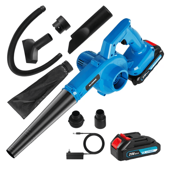 Portable Cordless Leaf Blower & Vacuum, Lightweigh Electric Blower 5-piece Set with 1battery