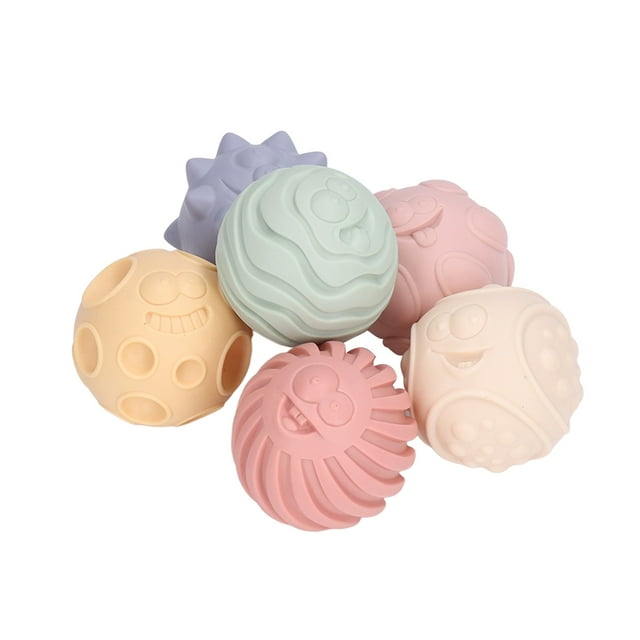 Balle Texturée, Kit de Balles Sensorielles de Diverses Tailles, Souple, pour Bébé de Plus de 6 Mois