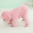 thumbnail image 4 of Meitianfacai Baby Romper Boys Girls Long Sleeve Hooded Jumpsuit Cute Flannel Winter Clothes Pajamas for Toddlers,Pink,Size:18-24 Months, 4 of 9