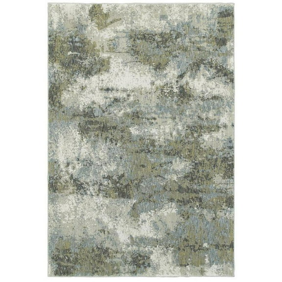 Oriental Weavers Evolution Area Rug 8039E Contemporary Blue Shaded Faded 7' 10" x 7' 10' Round