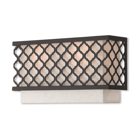 

World of Crystal Vega Wall Sconces 8in English Bronze Steel 2-light