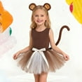 thumbnail image 2 of SJLDQY Carnival Toddler Girls Monkey Dress Up Cute Lace Mesh Dresses With Headwear Outfits Funny Party Stage Performance Clothes Set, 2 of 7