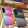thumbnail image 5 of Allytech Gradient Case for Samsung Galaxy A15, Slim Fit Lightweight Carbon Fiber Rugged Tempered Glass Back + Soft TPU Bumper Shockproof Drop Protection Stylish Cover Case - Dazzle, 5 of 11