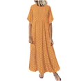 thumbnail image 2 of AMERTEER Robe Décontractée pour Femmes Courte Décontractée à Col Rond à Manches à Pois Robe Grande Taille Femmes Robe Peinte pour Femmes Vêtements pour Femmes 2TG Vert, 2 of 5