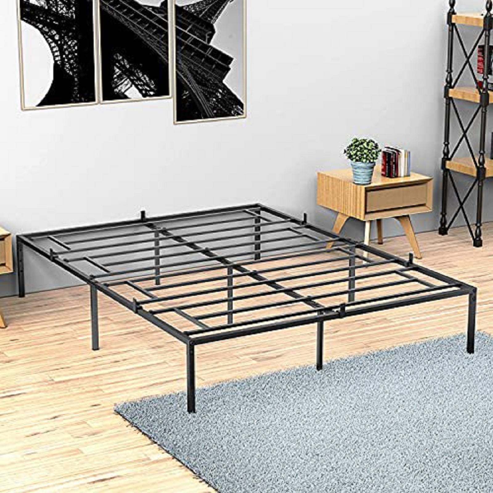 13'' Metal Platform Bed Frame Heavy Duty Slats Support Mattress Foundation 