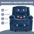 thumbnail image 6 of JONPONY Manual Recliner Chair with Heat Therapy and Massage Function, Heavy Duty Reclining Mechanism Massage Chair, Elderly Single Rocker Sofa with Cup Holders for Bedroom Home Theater，Blue, 6 of 11