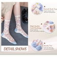 thumbnail image 4 of CAILDANL Womens Floral Sheer Socks Summer Thin Mesh Ankle Transparent Crystal Glass Silk Socks Cottagecore Elastic See Through Sock, 4 of 7