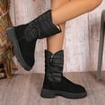 thumbnail image 5 of WJHWSX Boots for Women,Ankle Boots for Women,Warm,Slip on,Waterproof,Solid,Flock,Black,(US:6.5), 5 of 9