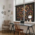 thumbnail image 5 of Boho Black Flowers Kitchen Curtain for Berdoom Living Room Cafe 45 Inch Length, Spring Abstract Watercolor Floral Leaf Tiers Curtains Light Filtering Drapes Window Treatment 2 Panels 52"Wx45"L, 5 of 8