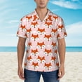 thumbnail image 2 of Honeii cute fox pink Print Men’s Hawaiian Shirt,Classic Button-Down Short Sleeve Shirt, for Beach, Vacation, and Outdoor Activities,Large, 2 of 7